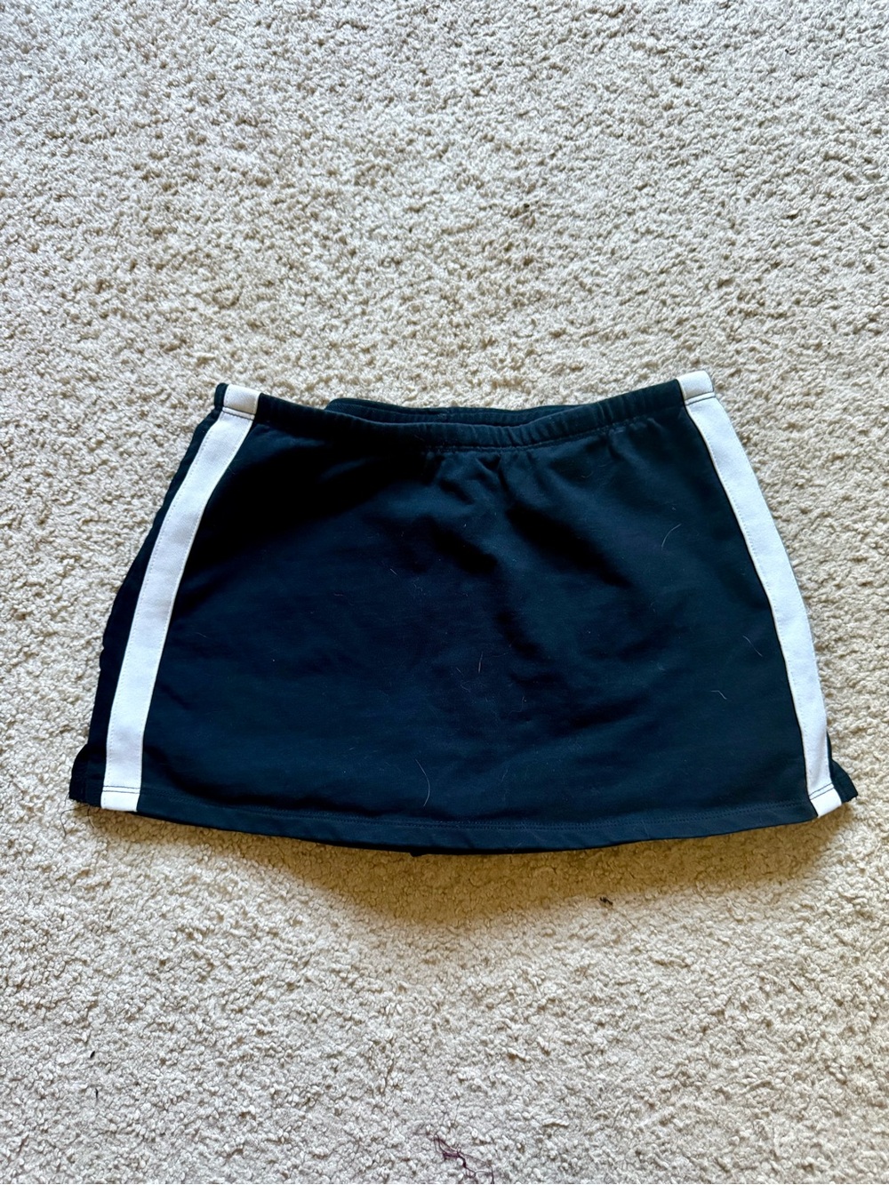 Black Mini Skirt with White Side Stripes